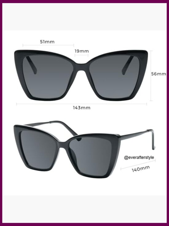 Oversized Cat Eye Sunglasses with UV400 Protection Plastic Frame main image 6